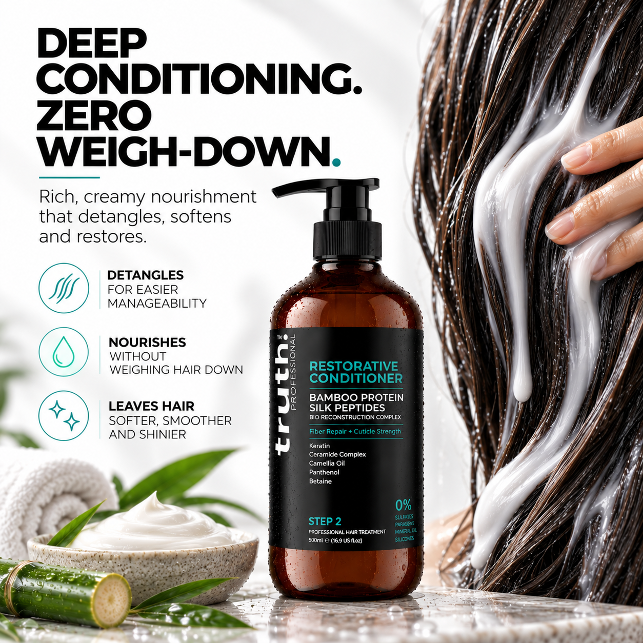 RESTORATIVE CONDITIONER BAMBOO PROTEINS & SILK PEPTIDES