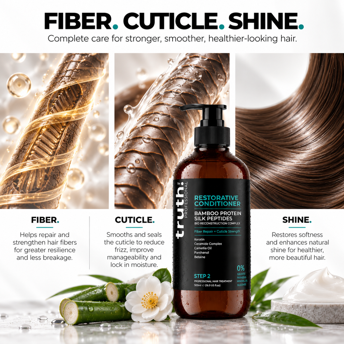 RESTORATIVE CONDITIONER BAMBOO PROTEINS & SILK PEPTIDES