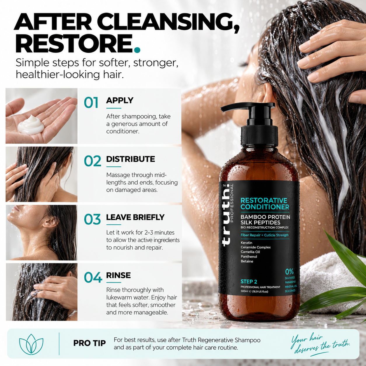 RESTORATIVE CONDITIONER BAMBOO PROTEINS & SILK PEPTIDES